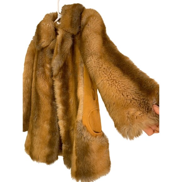 vintage Jackets & Blazers - Vintage 80s Womens Faux Fur Mid-Length Coat Size 8 RO10553